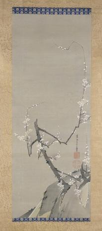 中鶏　左右梅図（右幅）
天明９年（１７８９）
金閣寺蔵
