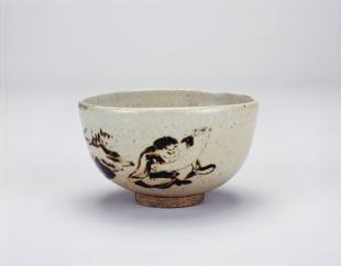銹絵寒山拾得図茶碗①
江戸時代（１７世紀）金閣寺蔵